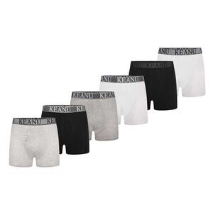Keanu Mens Plain Boxer Shorts (Pack of 6) / White